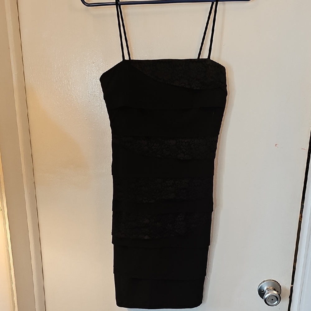 Sweet Storm Black Spaghetti Strap Sheath Dress